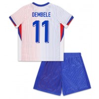 Fotbalové Dres Francie Ousmane Dembele #11 Dětské Venkovní ME 2024 Krátký Rukáv (+ trenýrky)
